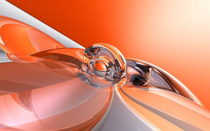 Abstract orange fluid design