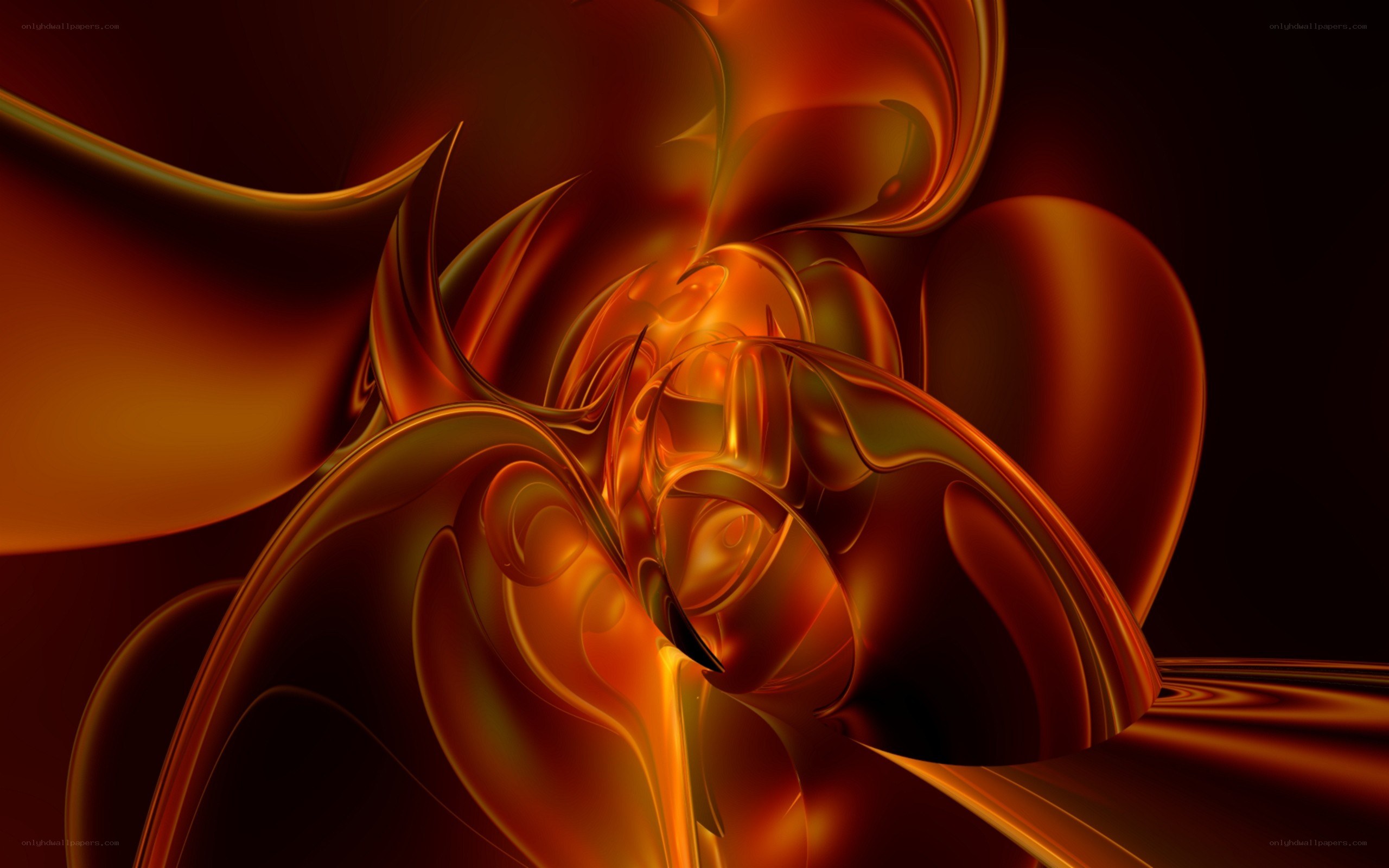Abstract orange fluid forms