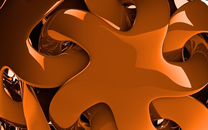 Abstract orange fluid forms
