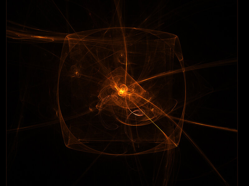Abstract orange fractal light patterns