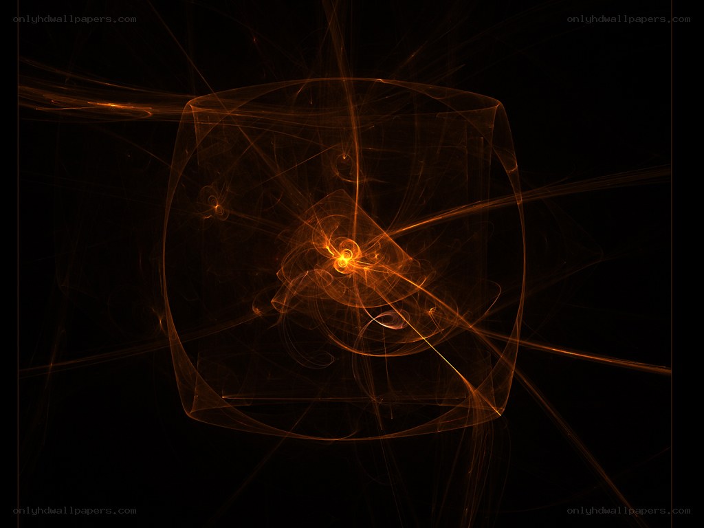 Abstract orange fractal light patterns