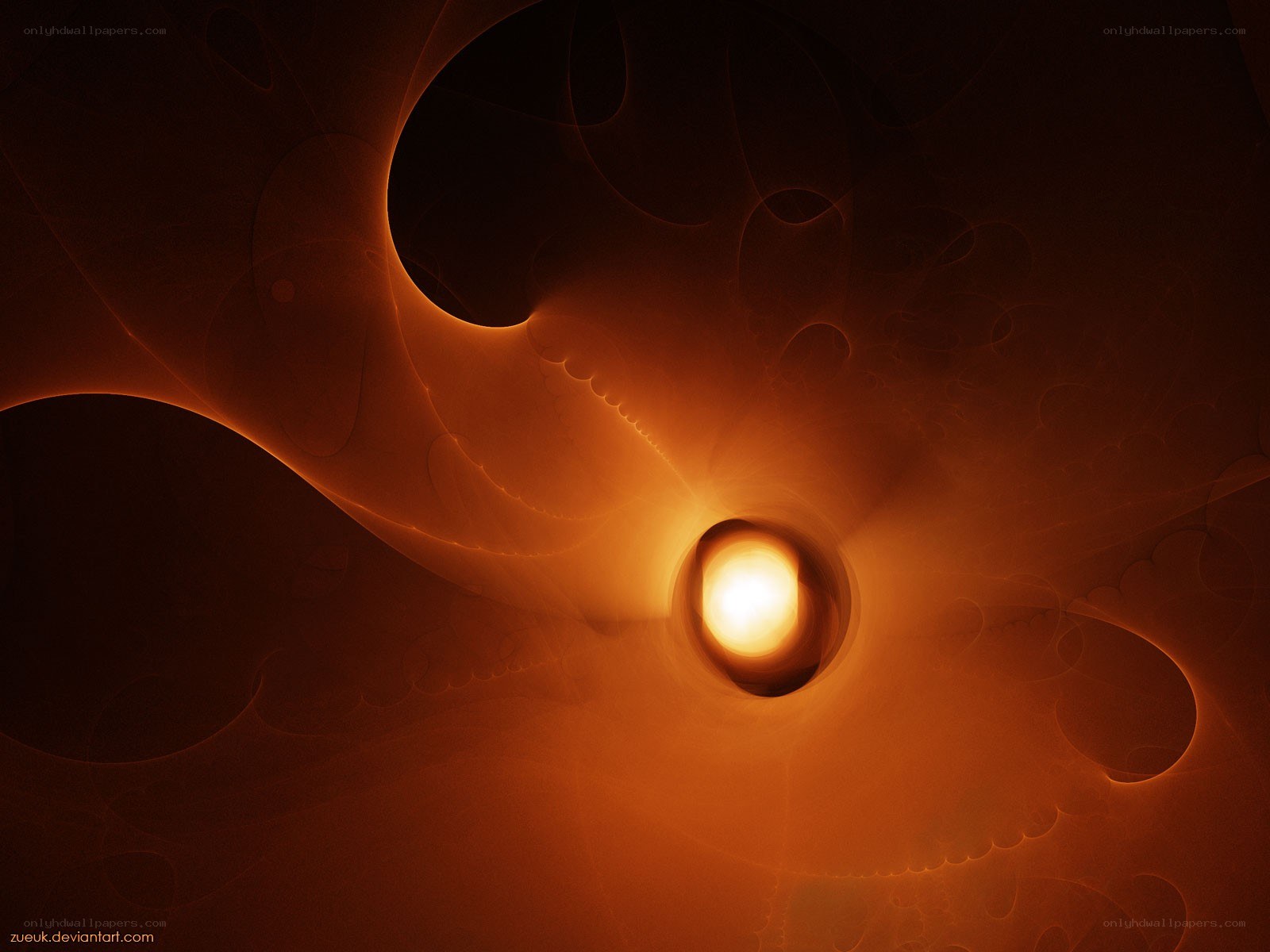 Abstract orange fractal light