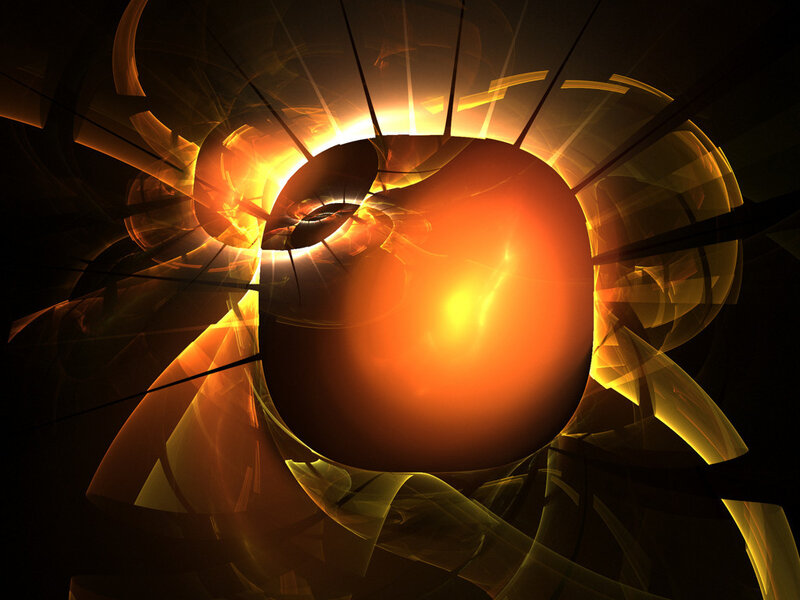 abstract orange fractal sphere