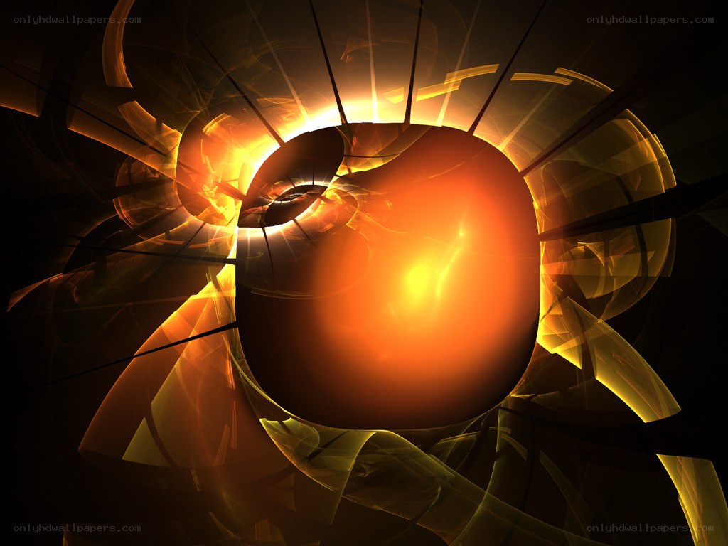 abstract orange fractal sphere