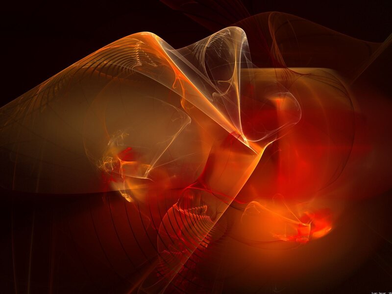 Abstract orange fractal swirl