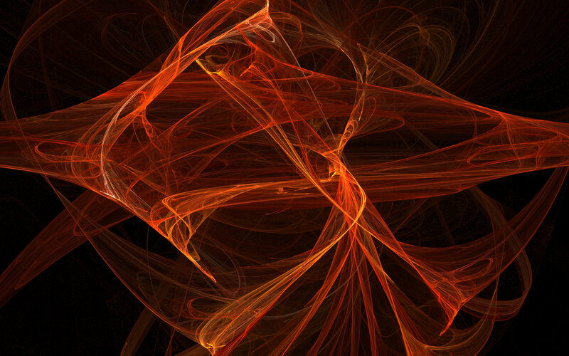 Abstract orange fractal swirls