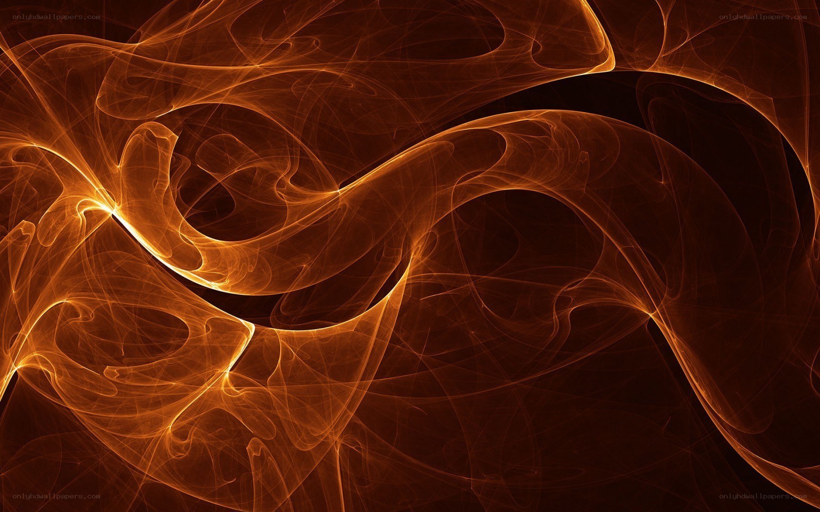 Abstract orange fractal swirls