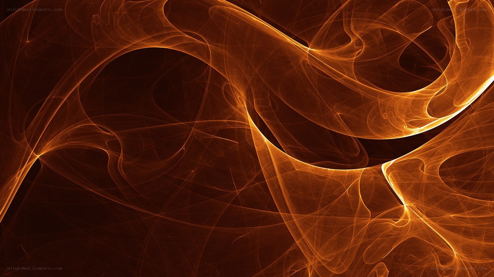 Abstract orange fractal swirls