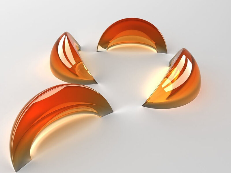 abstract orange glass shapes