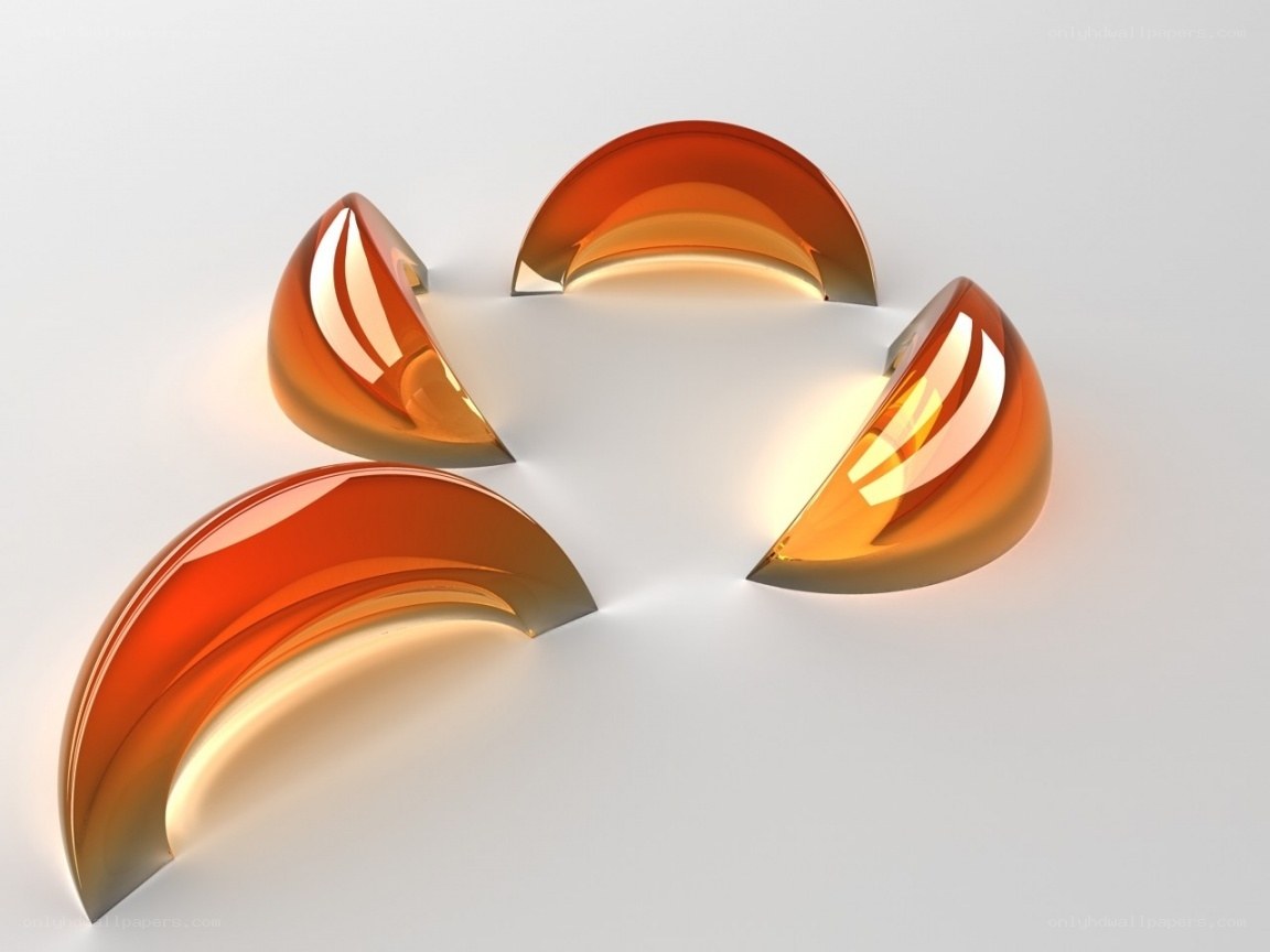 abstract orange glass shapes