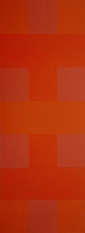 Abstract orange grid painting