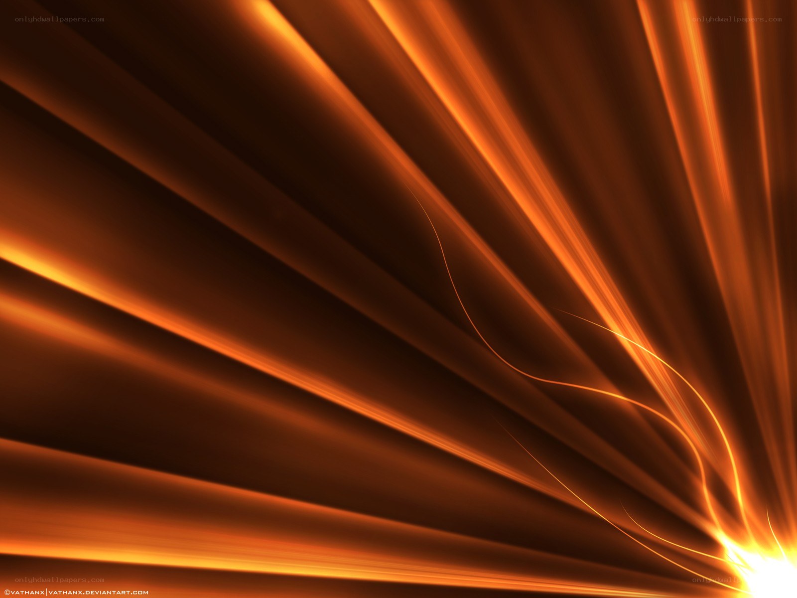 Abstract orange light rays