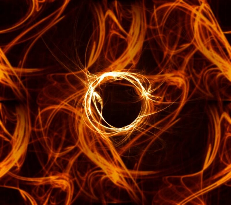 Abstract orange light swirls