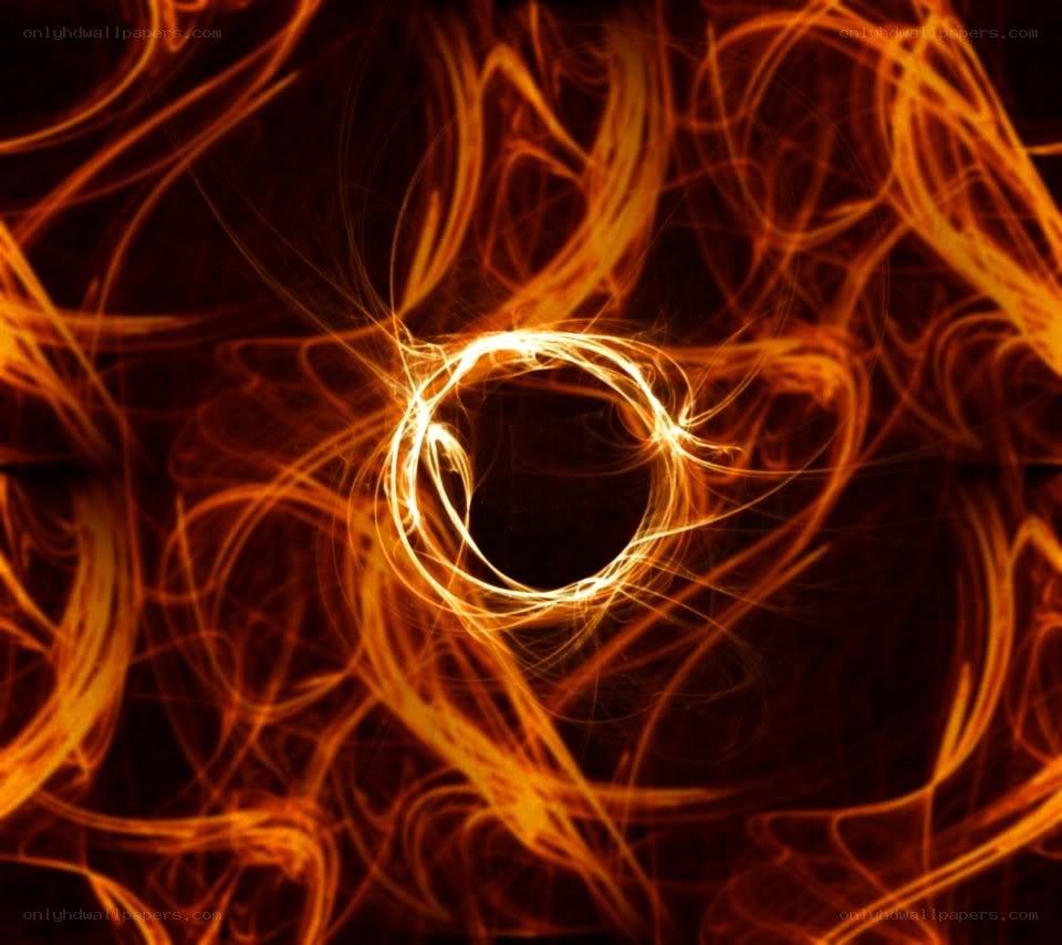 Abstract orange light swirls
