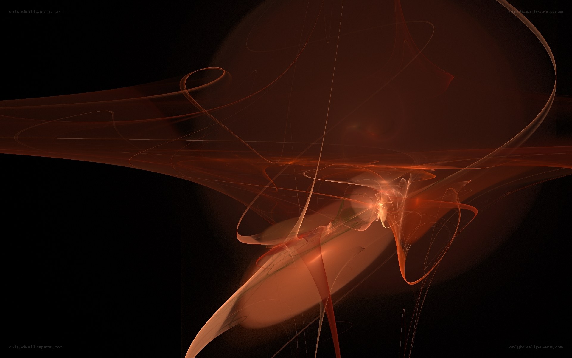 Abstract orange light swirls