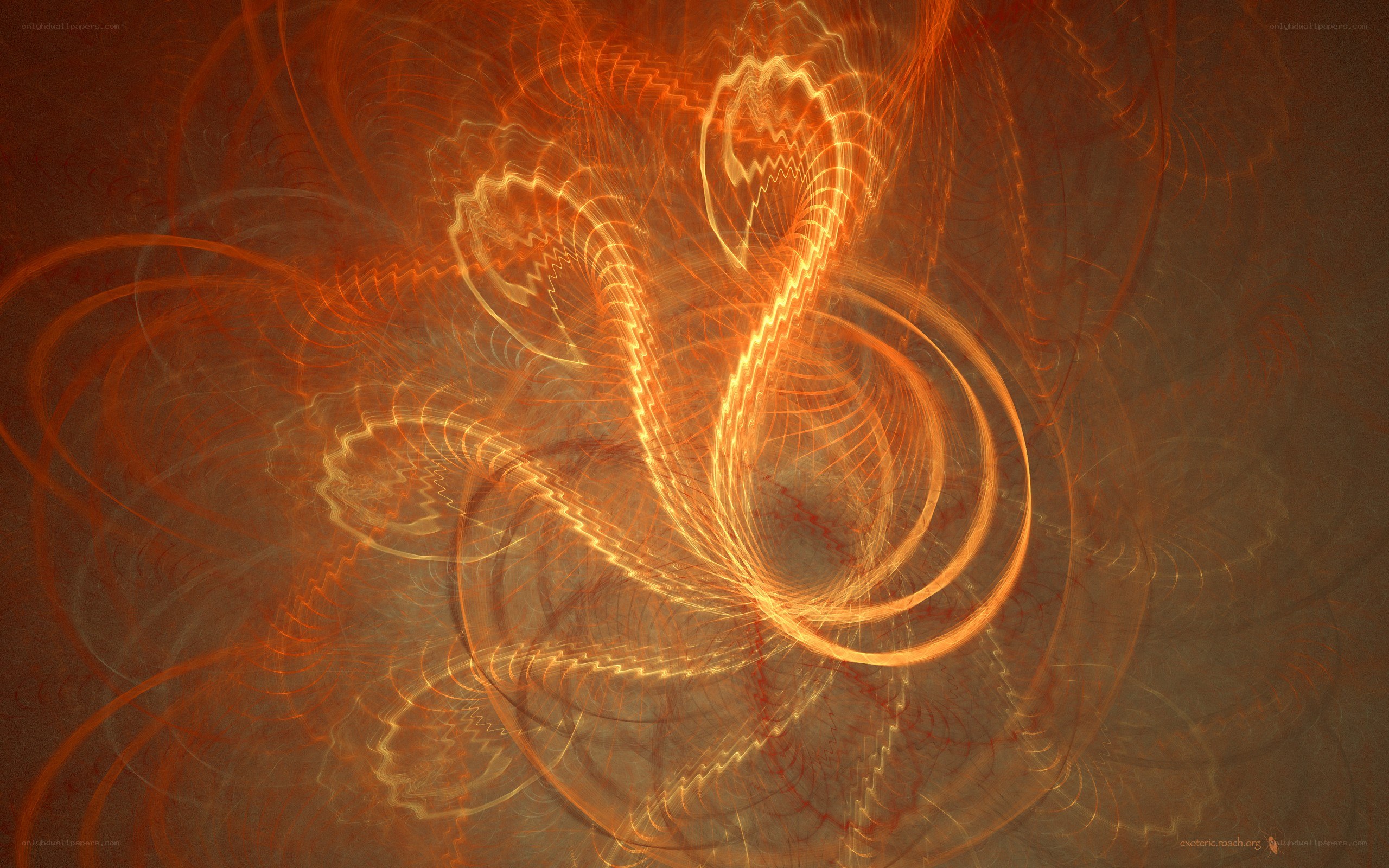 Abstract orange light swirls