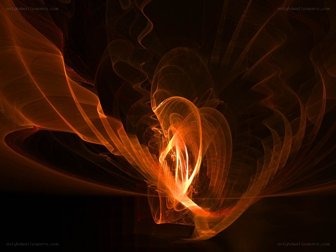 Abstract orange light swirls