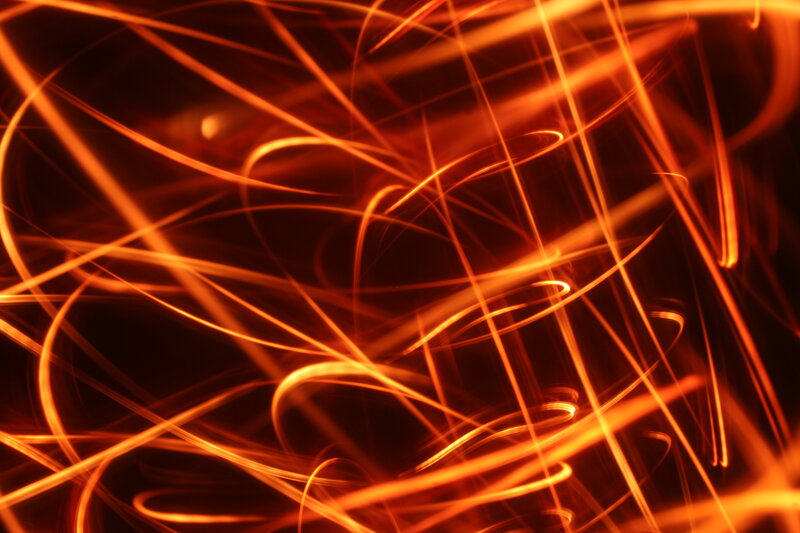 Abstract orange light trails