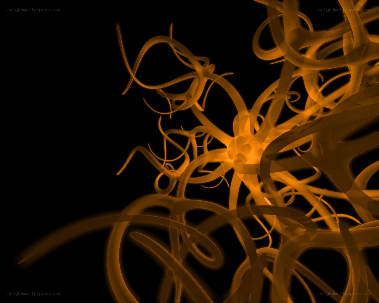Abstract orange network on black
