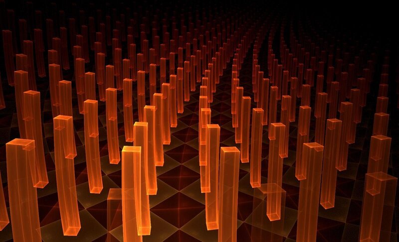Abstract orange pillars grid