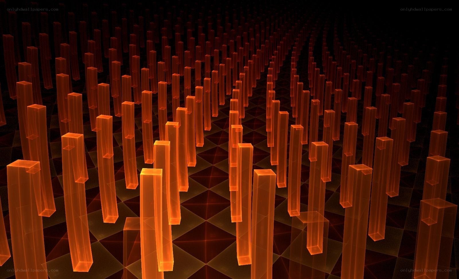 Abstract orange pillars grid