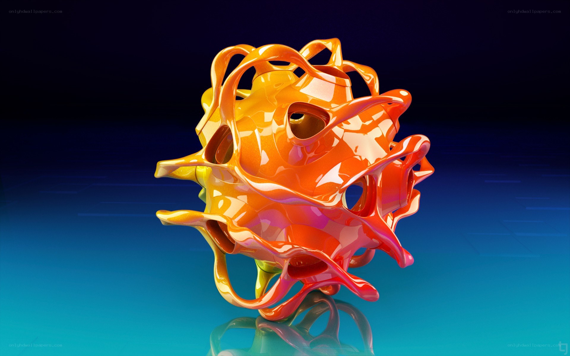 Abstract orange sculpture