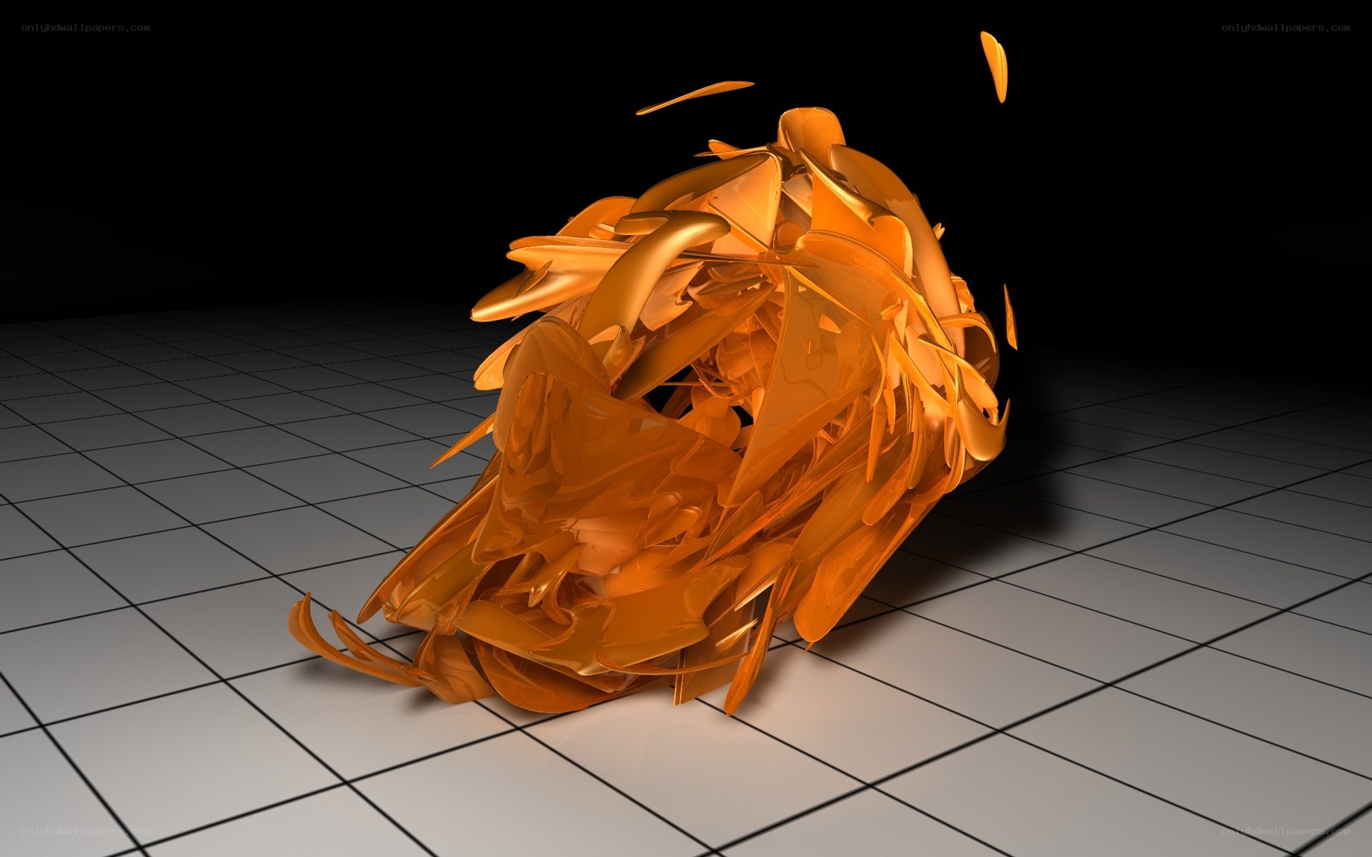 abstract orange sculpture