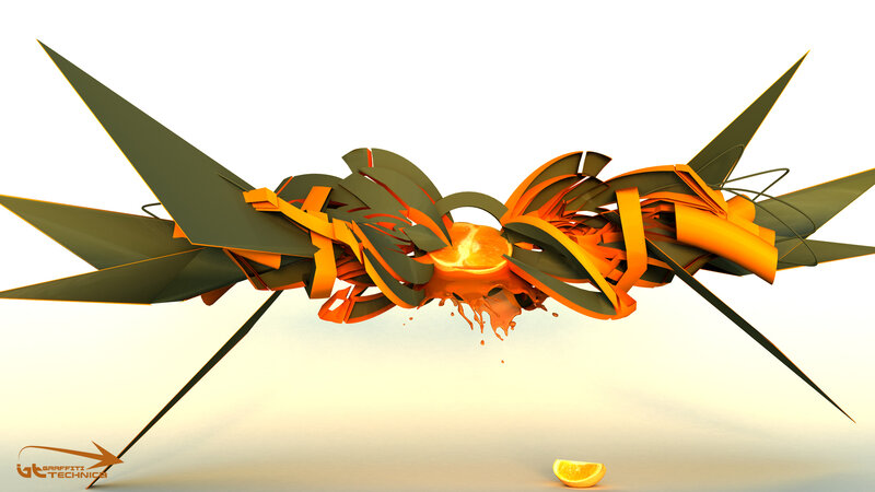 Abstract Orange Sculpture — Dynamic