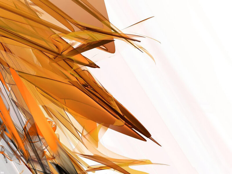Abstract Orange Shapes — Dynamic, White
