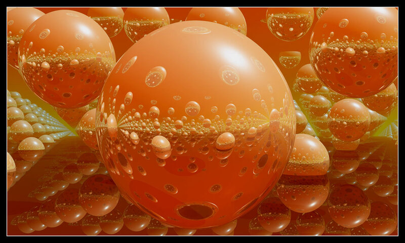 abstract orange spheres