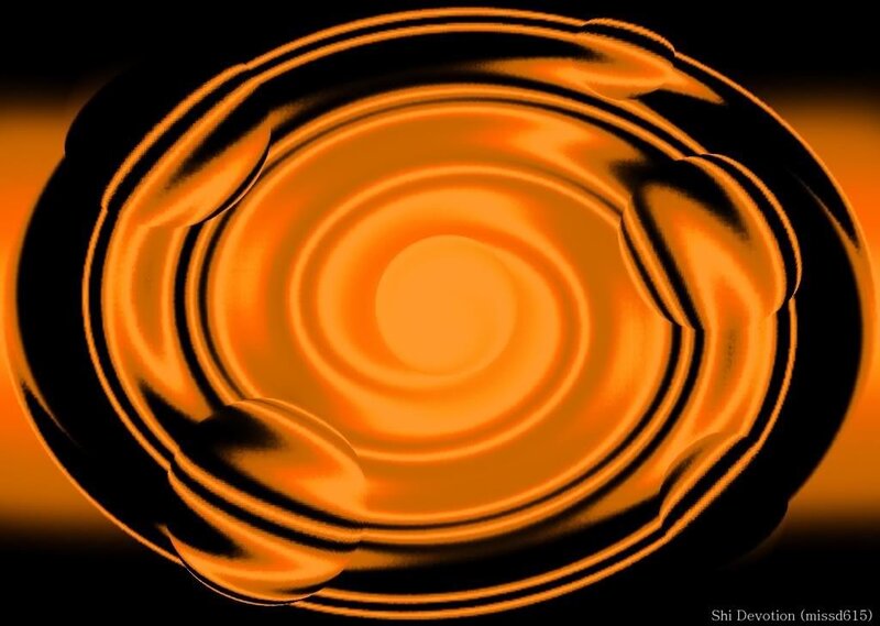 Abstract orange spiral pattern