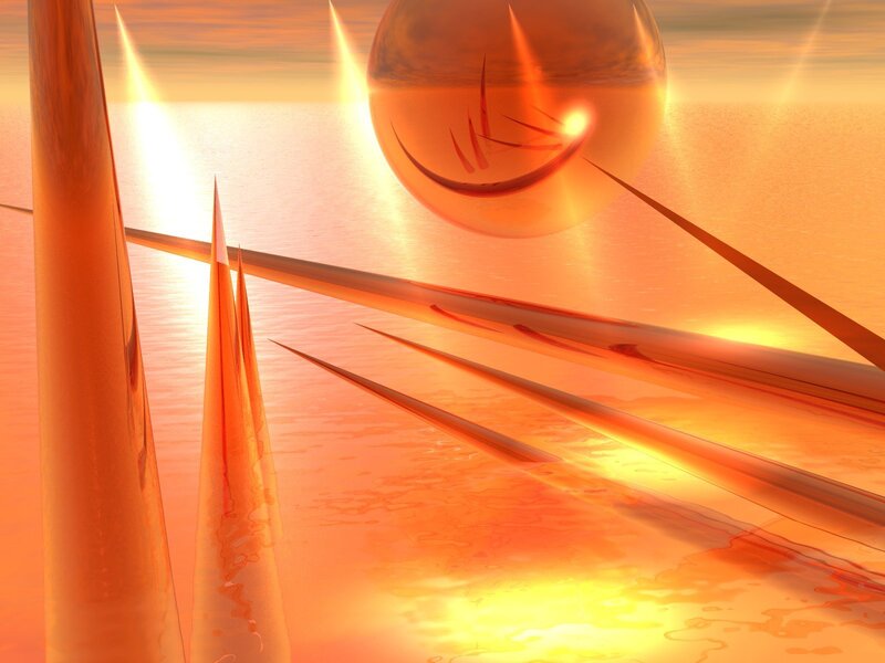 Abstract orange sunset scene