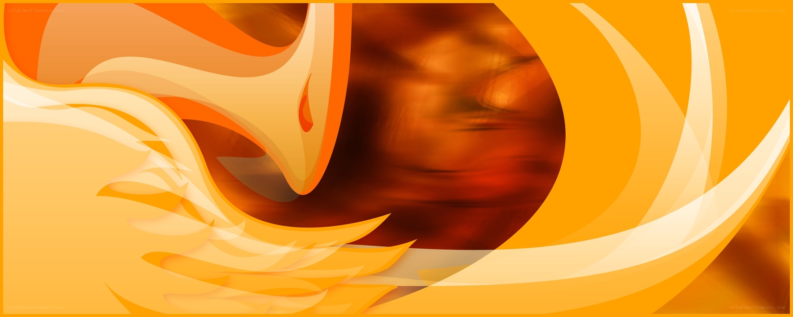 abstract orange swirl design