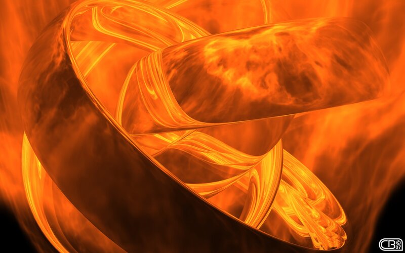 Abstract orange swirl design