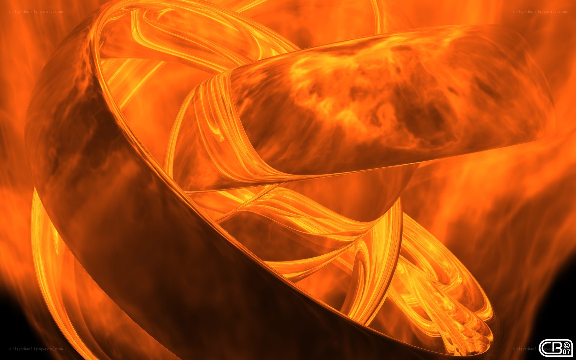 Abstract orange swirl design