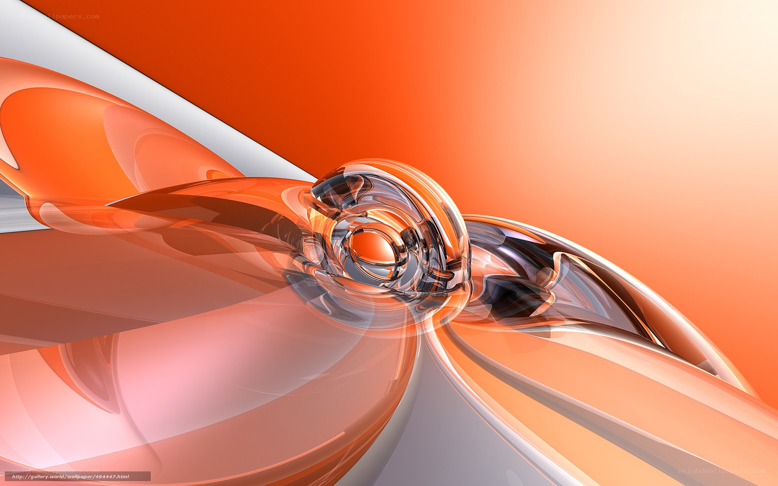 Abstract orange swirl design