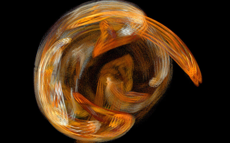 Abstract orange swirl pattern