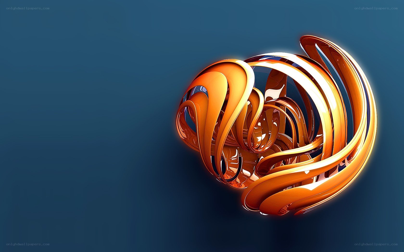 Abstract orange swirl sculpture