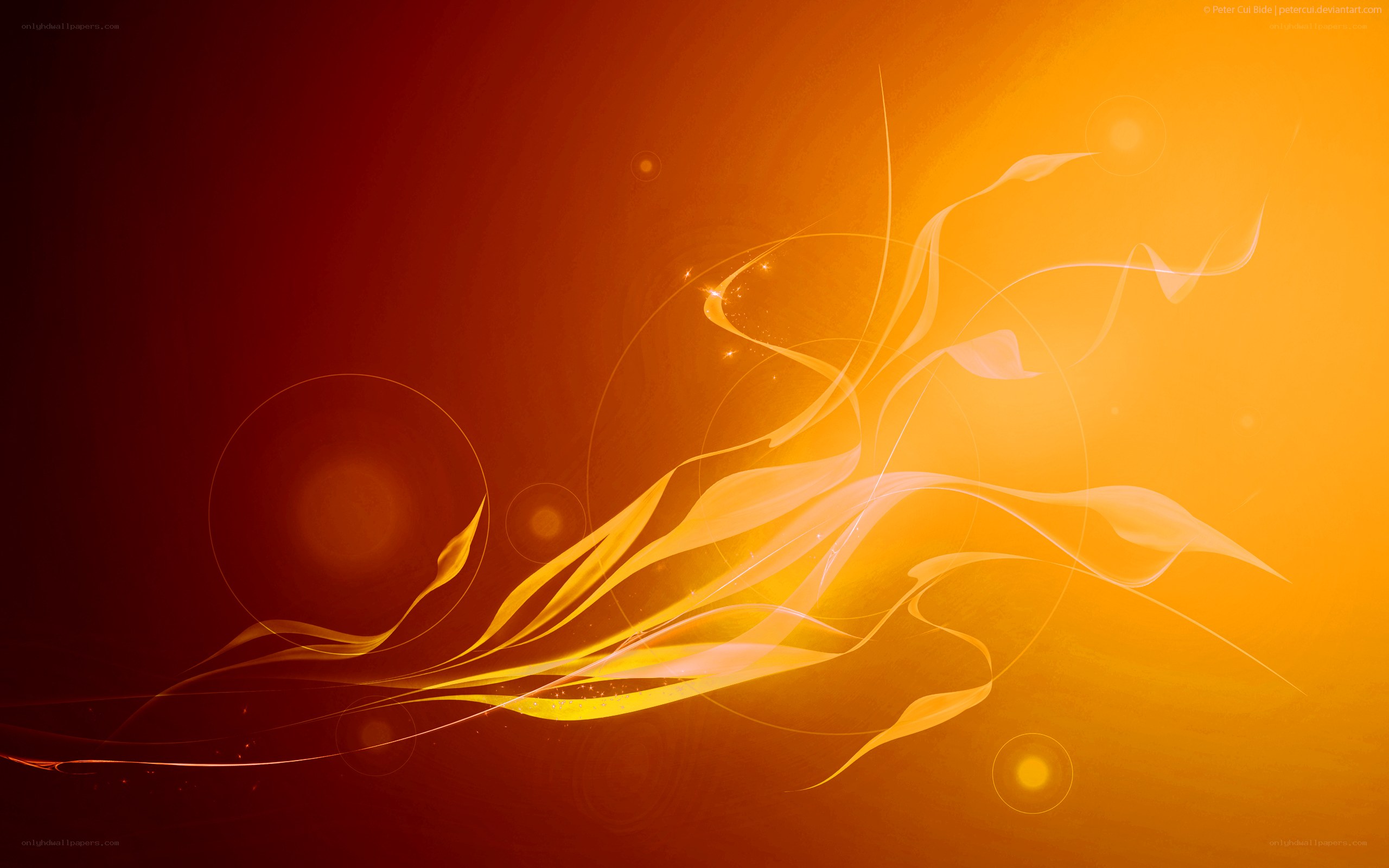 Abstract orange swirls