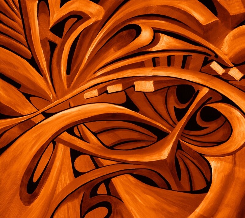 Abstract orange swirls