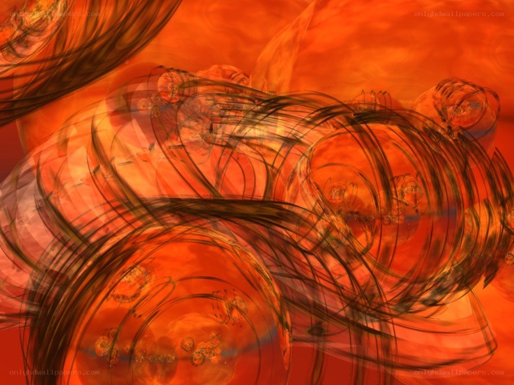 Abstract orange swirls and circles