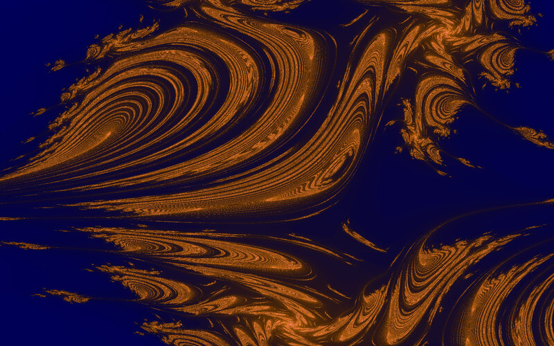 Abstract Orange Swirls — Blue
