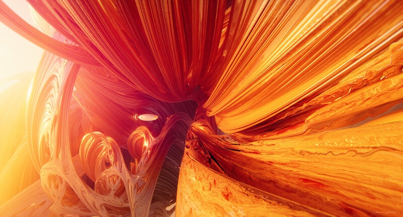 Abstract Orange Swirls — Dramatic, Digital Art, Light