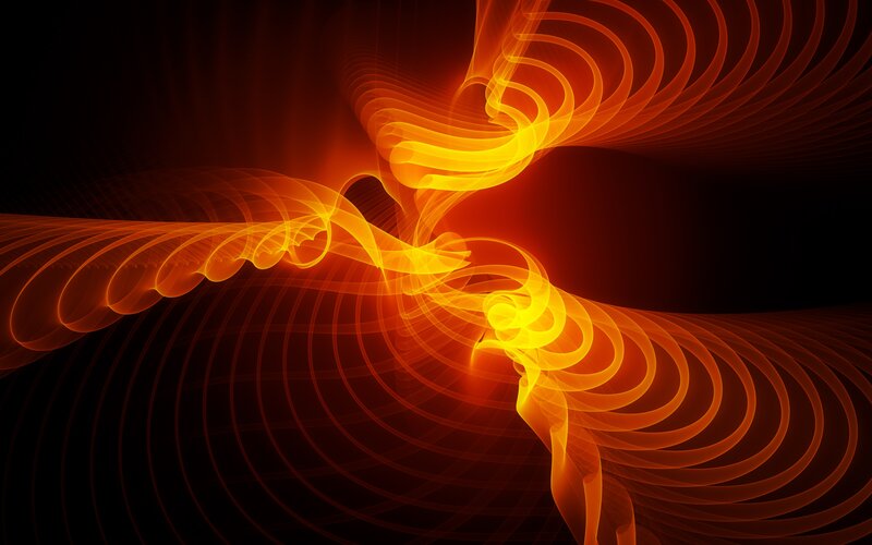 Abstract Orange Swirls — Dramatic