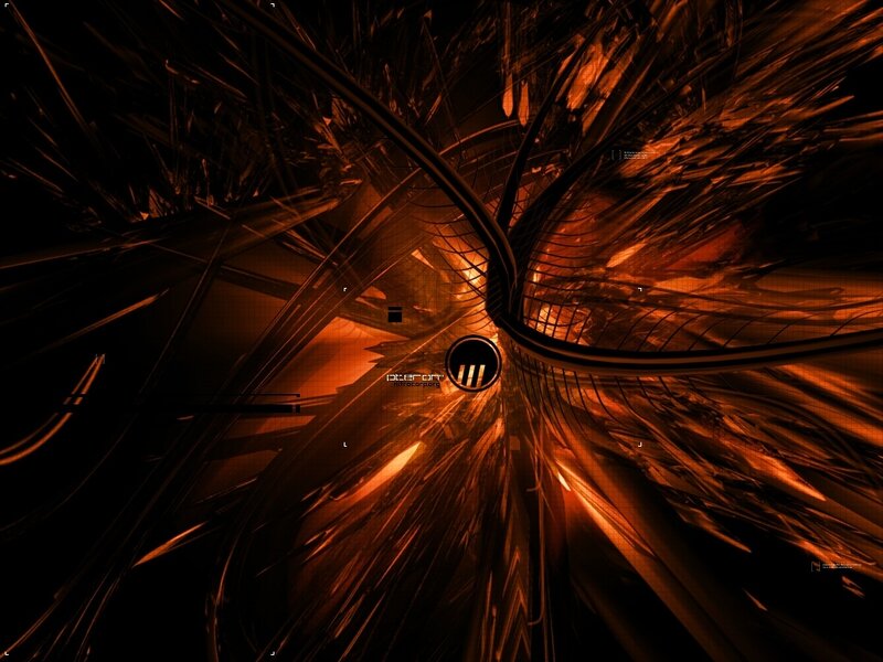 abstract orange tunnel design