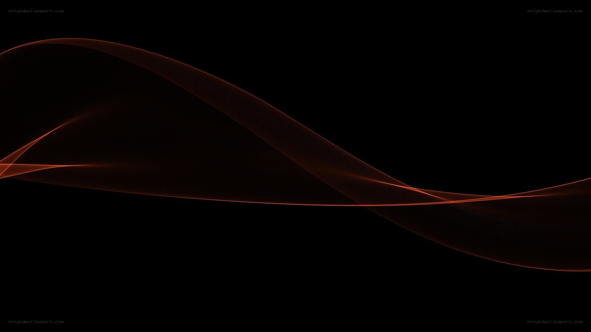 Abstract orange wave on black