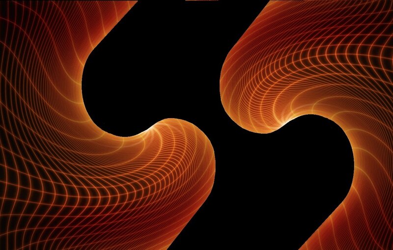 Abstract Orange Wireframe Shapes