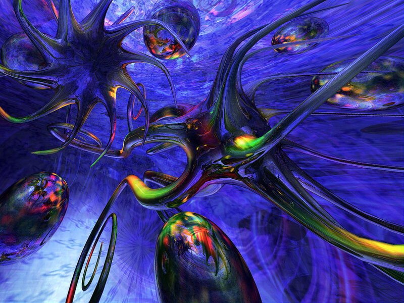 Abstract Organic Forms — Blue