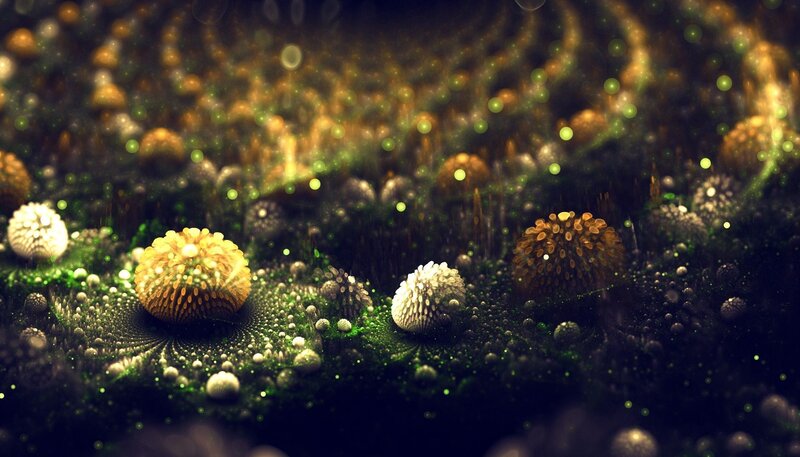 Abstract Organic Forms — Green, Mysterious