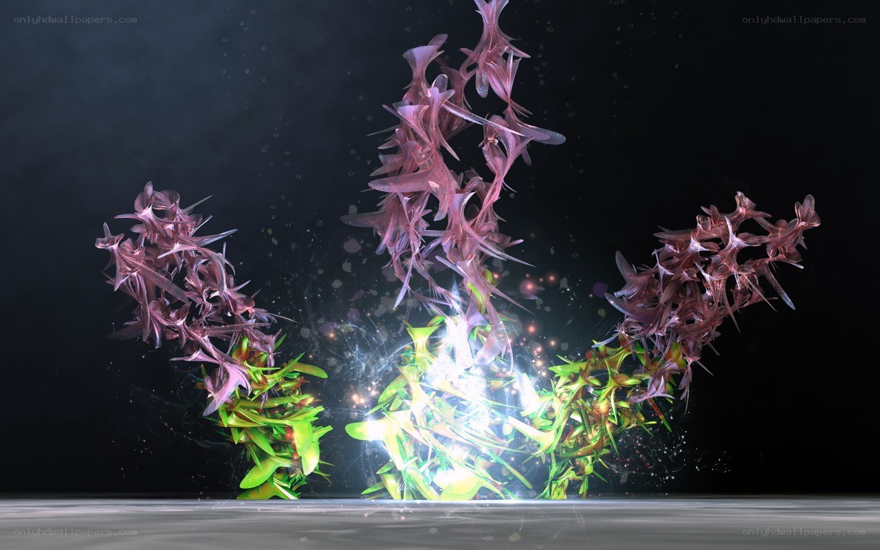 Abstract organic forms in motion
